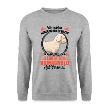 Lagotto Romagnolo hat Personal Trüffelhund - Unisex Pullover - Weißgrau meliert - Vorne - Alina (178cm) & Michal (187cm)