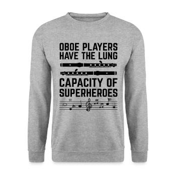 Oboe Player Oboe Basoonist Marching Band Instrumen - Unisex Sweatshirt - salt & pepper - Front - Alina (178cm) & Michal (187cm)