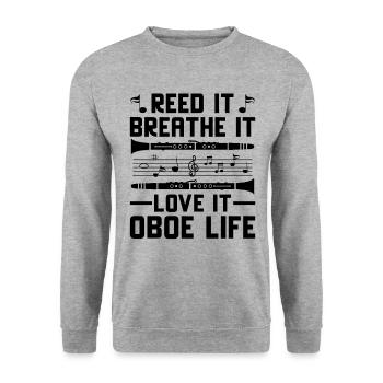 Oboe Player Oboe Basoonist Marching Band Instrumen - Unisex Sweatshirt - salt & pepper - Front - Alina (178cm) & Michal (187cm)