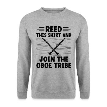 Oboe Player Oboe Basoonist Marching Band Instrumen - Unisex Sweatshirt - salt & pepper - Front - Alina (178cm) & Michal (187cm)