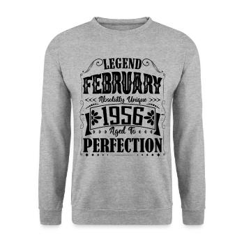 February 1956. February 1956 Birthday Gift. - Unisex Sweatshirt - salt & pepper - Front - Alina (178cm) & Michal (187cm)