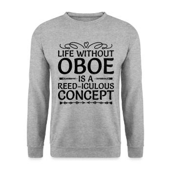Oboe Player Oboe Basoonist Marching Band Instrumen - Unisex Sweatshirt - salt & pepper - Front - Alina (178cm) & Michal (187cm)