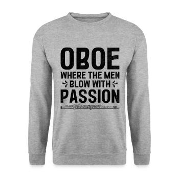 Oboist Oboe Basoonist Marching Band Instrumen - Unisex Pullover - Weißgrau meliert - Vorne - Alina (178cm) & Michal (187cm)