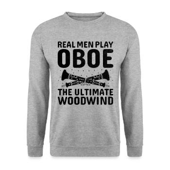 Oboe Player Oboe Basoonist Marching Band Instrumen - Unisex Sweatshirt - salt & pepper - Front - Alina (178cm) & Michal (187cm)