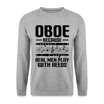 Oboist Oboe Basoonist Marching Band Instrumen - Unisex Pullover - Weißgrau meliert - Vorne - Alina (178cm) & Michal (187cm)