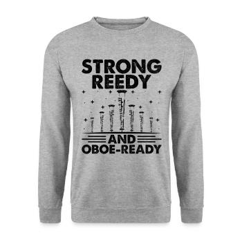Oboist Oboe Basoonist Marching Band Instrumen - Unisex Pullover - Weißgrau meliert - Vorne - Alina (178cm) & Michal (187cm)