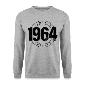 Limited Edition 1964 Birth Year Urban Birthday - Unisex Sweatshirt - salt & pepper - Front - Alina (178cm) & Michal (187cm)