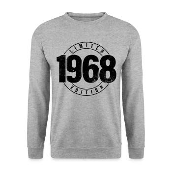 Limited Edition 1968 Birth Year Urban Birthday - Unisex Sweatshirt - salt & pepper - Front - Alina (178cm) & Michal (187cm)