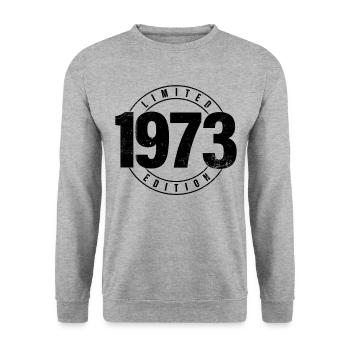 Limited Edition 1973 Birth Year Urban Birthday - Unisex Sweatshirt - salt & pepper - Front - Alina (178cm) & Michal (187cm)