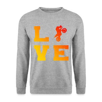 Women's Dirt Bike Dirt Bike Motocross Dirt Biker - Unisex Sweatshirt - salt & pepper - Front - Alina (178cm) & Michal (187cm)