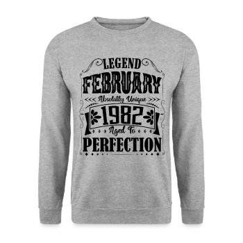 February 1982. February 1982 Birthday Gift. - Unisex Sweatshirt - salt & pepper - Front - Alina (178cm) & Michal (187cm)