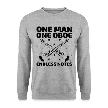 Joueur de hautbois Hautbois Basoonist Marching Band Instrumen - Sweat-shirt Unisexe - gris chiné - Devant - Alina (178cm) & Michal (187cm)