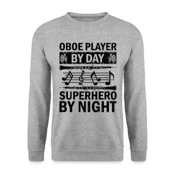 Oboist Oboe Basoonist Marching Band Instrumen - Unisex Pullover - Weißgrau meliert - Vorne - Alina (178cm) & Michal (187cm)