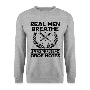 Oboist Oboe Basoonist Marching Band Instrumen - Unisex Pullover - Weißgrau meliert - Vorne - Alina (178cm) & Michal (187cm)