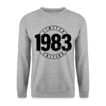 Limited Edition 1983 Year of Birth Urban Birthday - Unisex Sweatshirt - salt & pepper - Front - Alina (178cm) & Michal (187cm)