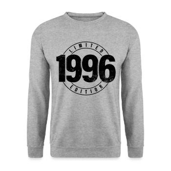 Limited Edition 1996 Year of Birth Urban Birthday - Unisex Sweatshirt - salt & pepper - Front - Alina (178cm) & Michal (187cm)