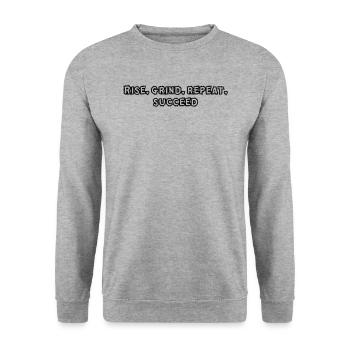 Fitness - Rise, grind, repeat, succeed - Unisex Sweatshirt - salt & pepper - Front - Alina (178cm) & Michal (187cm)