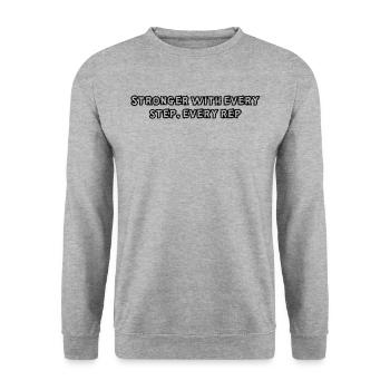 Fitness - Stronger with every step, every rep - Unisex Sweatshirt - salt & pepper - Front - Alina (178cm) & Michal (187cm)