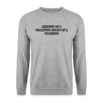 Fitness - Mindset of a champion, heart of a - Unisex Sweatshirt - salt & pepper - Front - Alina (178cm) & Michal (187cm)