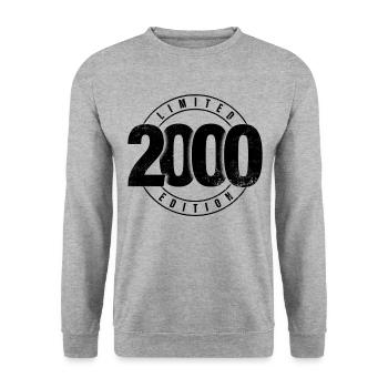 Limited Edition 2000 Year of Birth Urban Birthday - Unisex Sweatshirt - salt & pepper - Front - Alina (178cm) & Michal (187cm)