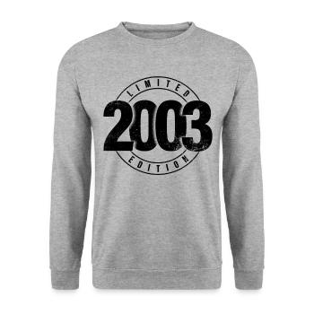 Limited Edition 2003 Birth Year Urban Birthday - Unisex Sweatshirt - salt & pepper - Front - Alina (178cm) & Michal (187cm)