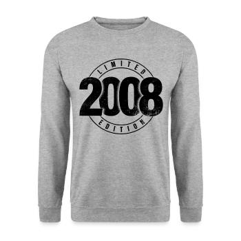 Limited Edition 2008 Year of Birth Urban Birthday - Unisex Sweatshirt - salt & pepper - Front - Alina (178cm) & Michal (187cm)