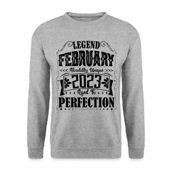 February 2023. Birthday Gift February 2023. - Unisex Sweatshirt - salt & pepper - Front - Alina (178cm) & Michal (187cm)