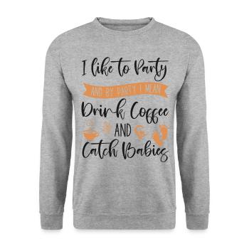 LD Labour And Delivery Nurse - Unisex Sweatshirt - salt & pepper - Front - Alina (178cm) & Michal (187cm)