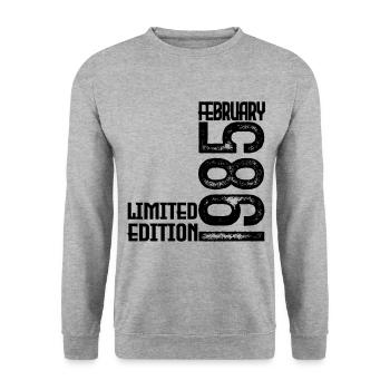 February 1985 Anniversary Gift. February 1985. - Unisex Sweatshirt - salt & pepper - Front - Alina (178cm) & Michal (187cm)