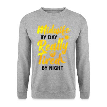 Nurse Midwife Birth Worker Midwife - Unisex Sweatshirt - salt & pepper - Front - Alina (178cm) & Michal (187cm)