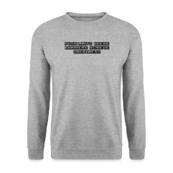 Fitness - Push limits, break barriers, achieve - Unisex Sweatshirt - salt & pepper - Front - Alina (178cm) & Michal (187cm)