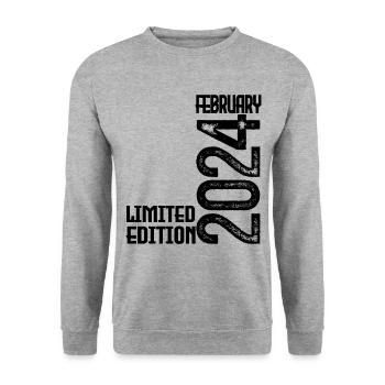 February 2024 Birthday Gift. February 2024. - Unisex Sweatshirt - salt & pepper - Front - Alina (178cm) & Michal (187cm)