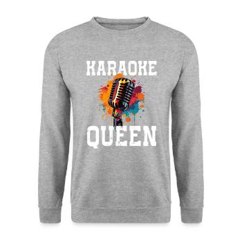Karaoke Queen - Unisex Sweatshirt - salt & pepper - Front - Alina (178cm) & Michal (187cm)
