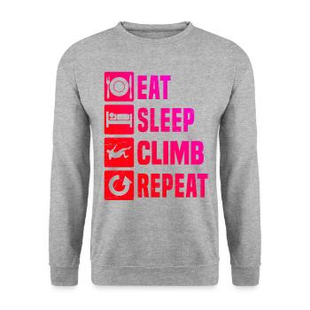 Klettern Climber Boulder Bouldern Climbing - Unisex Pullover - Weißgrau meliert - Vorne - Alina (178cm) & Michal (187cm)