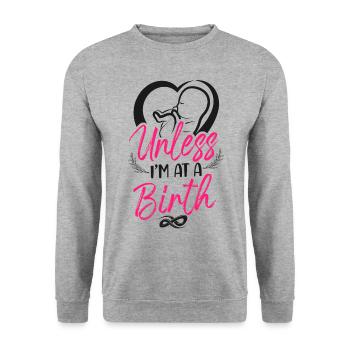 LD Labour And Delivery Nurse - Unisex Sweatshirt - salt & pepper - Front - Alina (178cm) & Michal (187cm)