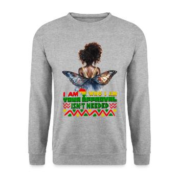 Black Queen Curly Afro - Celebrate Black History - Unisex Sweatshirt - salt & pepper - Front - Alina (178cm) & Michal (187cm)