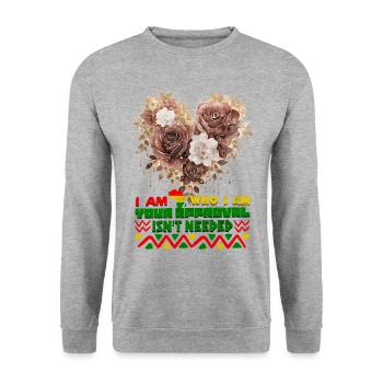 Black Queen Curly Afro - Celebrate Black History - Unisex Sweatshirt - salt & pepper - Front - Alina (178cm) & Michal (187cm)