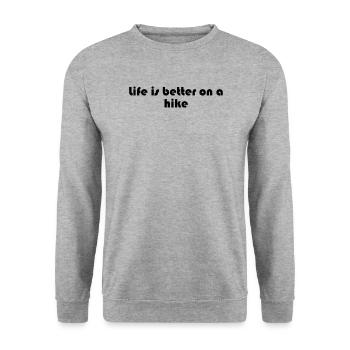 Randonnée - La vie est plus belle en randonnée - Sweat-shirt Unisexe - gris chiné - Devant - Alina (178cm) & Michal (187cm)