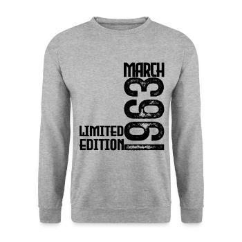 Birthday Gift March 1963. March 1963. mars - Unisex Sweatshirt - salt & pepper - Front - Alina (178cm) & Michal (187cm)