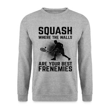 Squash Player Squash Tennis Player Raquetball Spor - Unisex Sweatshirt - salt & pepper - Front - Alina (178cm) & Michal (187cm)