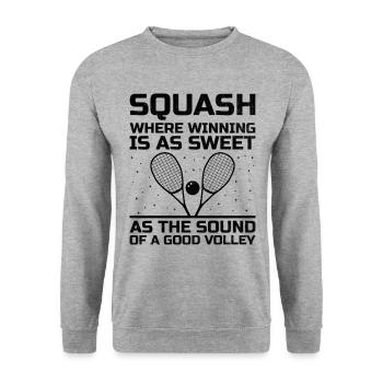 Squashspieler Squash Tennisspieler Raquetball Spor - Unisex Pullover - Weißgrau meliert - Vorne - Alina (178cm) & Michal (187cm)
