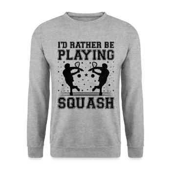 Squash Player Squash Tennis Player Raquetball Spor - Unisex Sweatshirt - salt & pepper - Front - Alina (178cm) & Michal (187cm)