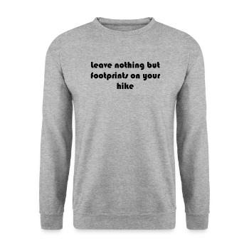 Randonnée - Ne laissez rien d’autre que des empreintes de pas sur votre - Sweat-shirt Unisexe - gris chiné - Devant - Alina (178cm) & Michal (187cm)