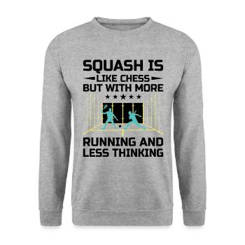 Squash Player Squash Tennis Player Raquetball Spor - Unisex Sweatshirt - salt & pepper - Front - Alina (178cm) & Michal (187cm)