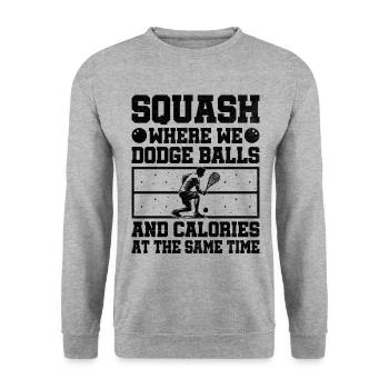 Squash Player Squash Tennis Player Raquetball Spor - Unisex Sweatshirt - salt & pepper - Front - Alina (178cm) & Michal (187cm)