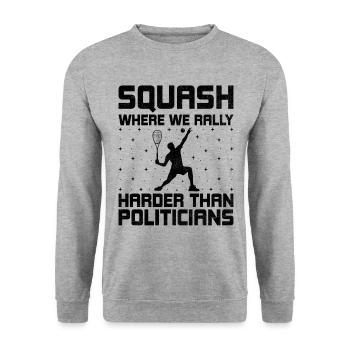 Squashspieler Squash-Tennisspieler Raquetball-Spor - Unisex Pullover - Weißgrau meliert - Vorne - Alina (178cm) & Michal (187cm)