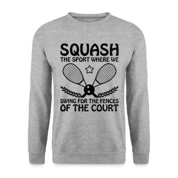 Squash Player Squash Tennis Player Raquetball Spor - Unisex Sweatshirt - salt & pepper - Front - Alina (178cm) & Michal (187cm)