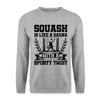 Squashspieler Squash Tennisspieler Raquetball Spor - Unisex Pullover - Weißgrau meliert - Vorne - Alina (178cm) & Michal (187cm)