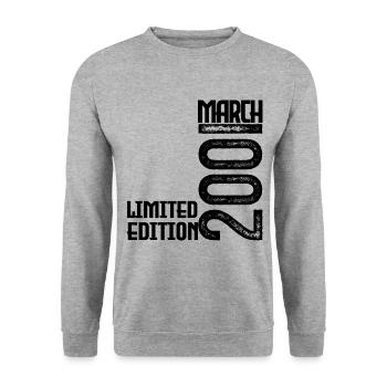 March 2001 Birthday Gift. March 2001. March - Unisex Sweatshirt - salt & pepper - Front - Alina (178cm) & Michal (187cm)