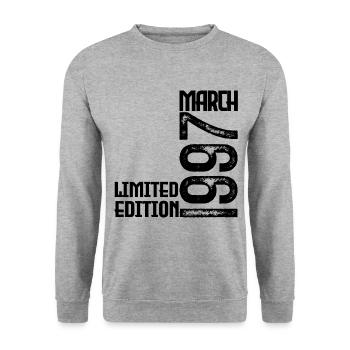 March 1997 Anniversary Gift. March 1997. March - Unisex Sweatshirt - salt & pepper - Front - Alina (178cm) & Michal (187cm)